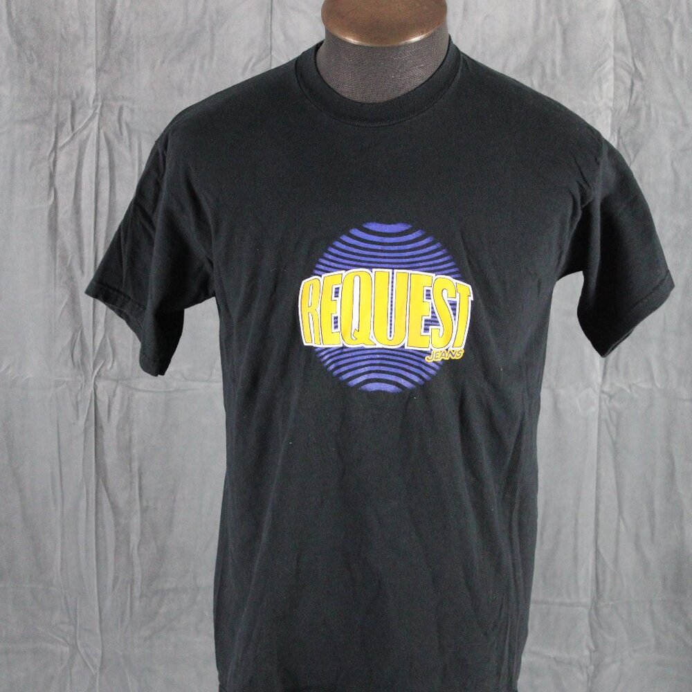Vintage Graphci T-shirt - Request Jeans Circle Logo - Men's Large